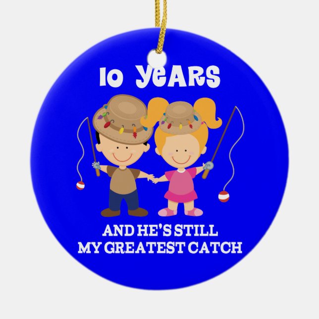 10th Wedding Anniversary Funny Gift For Her Ceramic Tree Decoration (Front)