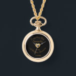 10th Wedding Anniversary gift. Editable name/date Watch<br><div class="desc">Anniversary gift,  whether it be wedding,  retirement,  graduation,  coming of age or engagement,  the text is fully editable to suit your occasion. The gold heart can be removed if not needed or add your own image.</div>