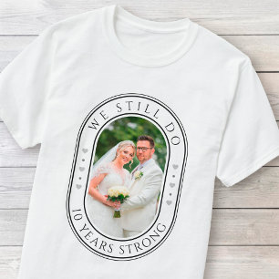 10th Wedding Anniversary Gift for Couples Photo T-Shirt