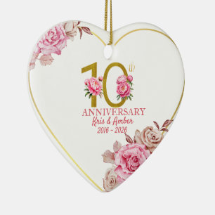 10th Wedding Anniversary Gift Ornament