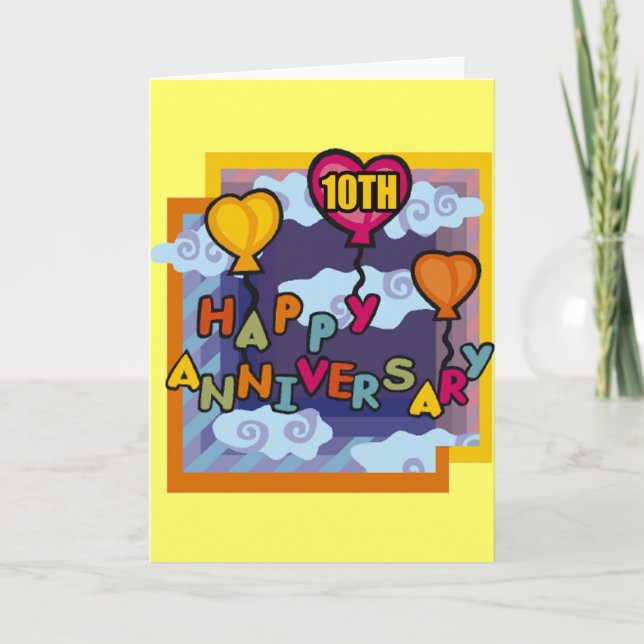 10th Wedding Anniversary Gifts Card (Front)