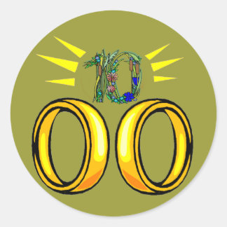 10th Wedding Anniversary Gifts Classic Round Sticker