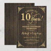 10th Wedding Anniversary - Gold Wood