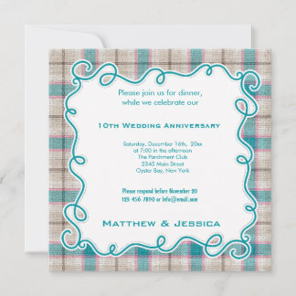 10th Wedding Anniversary Invitation