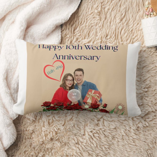 10th Wedding Anniversary Lumbar Cushion (Blanket)