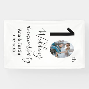 10th wedding anniversary name photo bold letter st banner