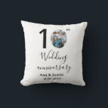 10th wedding anniversary name photo bold letter st cushion<br><div class="desc">Design</div>