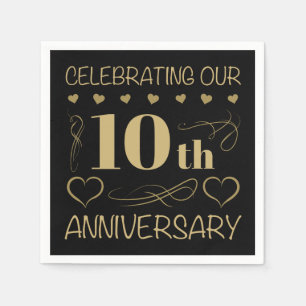 10th Wedding Anniversary Napkin