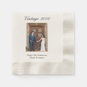 10th Wedding Anniversary Party Personalized Photo Napkin