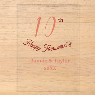 10th wedding anniversary peach pastel name retro b acrylic invitations