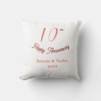 10th wedding anniversary peach pastel name retro b