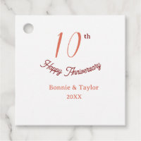 10th wedding anniversary peach pastel name retro b