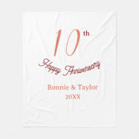 10th wedding anniversary peach pastel name retro b