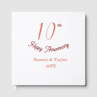 10th wedding anniversary peach pastel name retro b