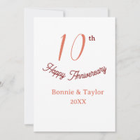 10th wedding anniversary peach pastel name retro b