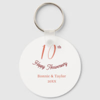 10th wedding anniversary peach pastel name retro b
