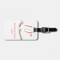 10th wedding anniversary peach pastel name retro b