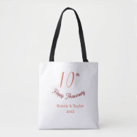 10th wedding anniversary peach pastel name retro b