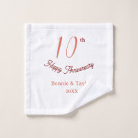 10th wedding anniversary peach pastel name retro b