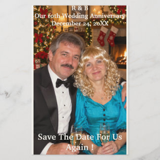10th Wedding Anniversary Photo Couple Save Date Stationery