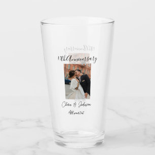 10th wedding anniversary photo name couple Romanti Glass