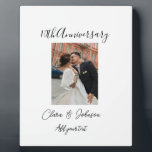 10th wedding anniversary photo name couple Romanti Plaque<br><div class="desc">design</div>