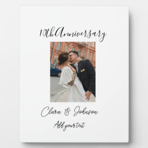 10th wedding anniversary photo name couple Romanti Plaque