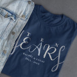 10th Wedding Anniversary Silver Blue Gift T-Shirt<br><div class="desc">Unique and modern 10th wedding anniversary shirt. Easily personalise and customise by year and name for yourself or special friends,  couples,  parents or your husband / wife. Be sure to check out the rest of my collection for more gifting ideas.</div>