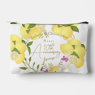 10th Wedding Anniversary Summer Lemon Squeeze  Accessory Pouch