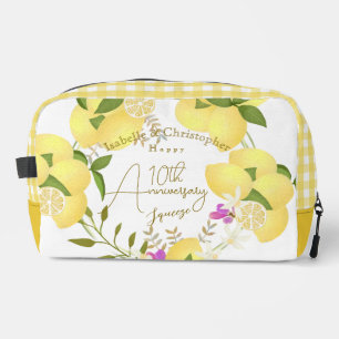 10th Wedding Anniversary Summer Lemon Squeeze Dopp Kit