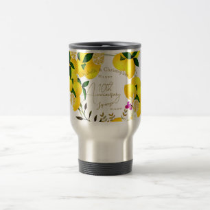 10th Wedding Anniversary Summer Lemon Squeeze Travel Mug