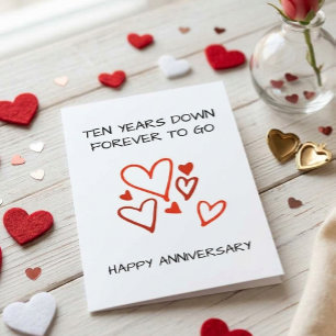 10th Wedding Anniversary Ten Years Card