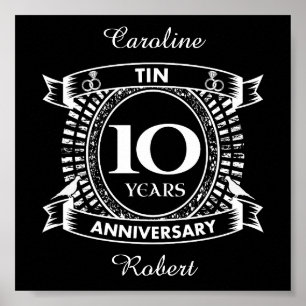 10TH wedding anniversary tin Poster