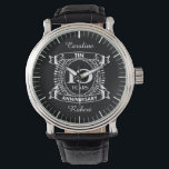 10TH wedding anniversary tin Watch<br><div class="desc">Your tenth wedding anniversary has the traditional gift is tin. This crest style design is a romantic design for couples celebrating 10 years of marriage. If you would like any help customising this design please contact me, their is an ask this designer button, just below this text. 10th, 10th wedding...</div>