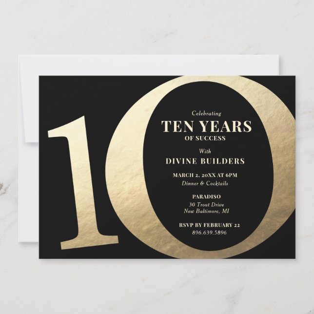 10th Year Anniversary Party Invitation (Front)