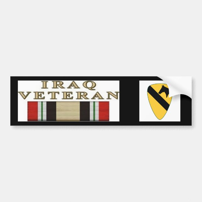 10x10_1stCav-Logo_V01, iraq war Veteran Bumper Sticker (Front)