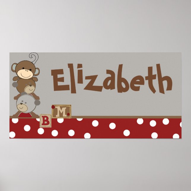 10x20 Nursery Art Name Print Cocalos Buttons (Front)