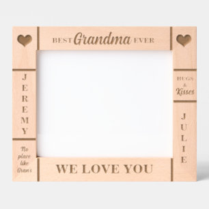 10x8 BEST Grandma Ever Grandkids Names Etched Frames