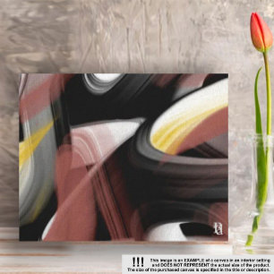 10x8" Trend Abstract Art Black White Powdery Canvas Print