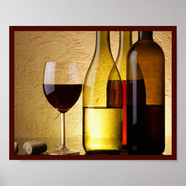10x8 Wine Bottles and Glass Wall Art (Front)