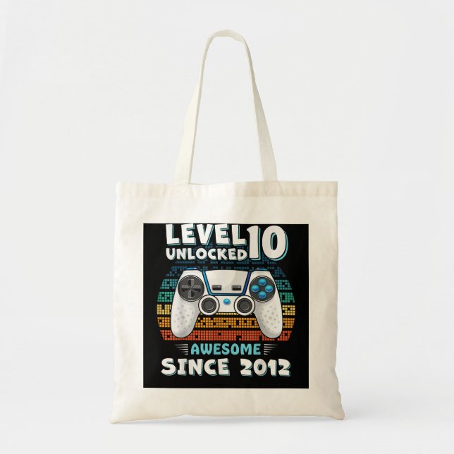 10yr BDay Son Boy Funny Gamer 10th 10 Years Old Bi Tote Bag (Front)