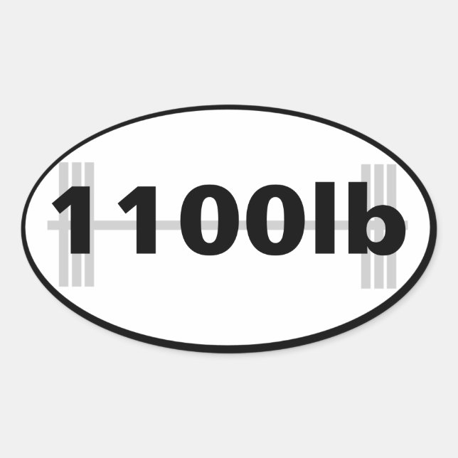 1100lb powerlifting total oval sticker (Front)