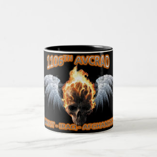 1106th AVCRAD Flaming Skull & Wings Mug