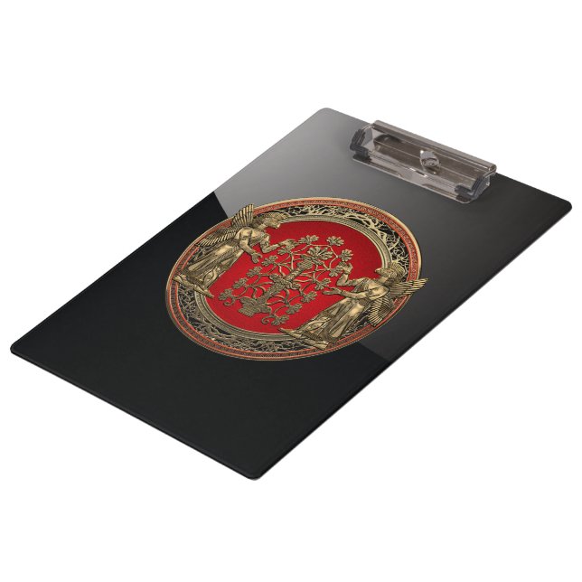 [110] Two Gold Ninurtas with Tree of Life Clipboard (Angled)