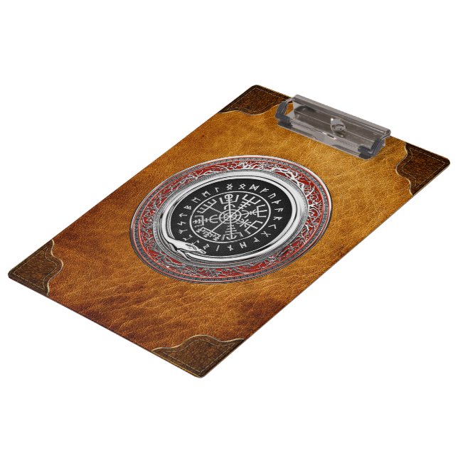 [110] Vegvisir - Viking Silver Magic Runic Compass Clipboard (Angled)