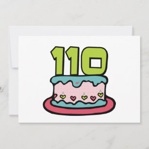 110 Year Old Birthday Cake Card