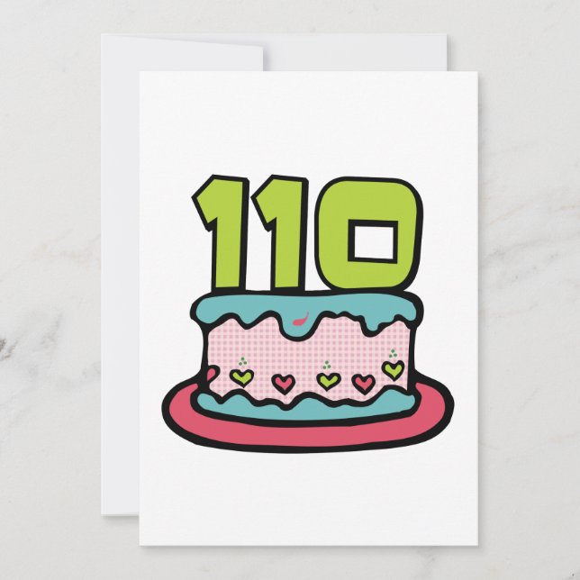 110 Year Old Birthday Cake Card (Front)