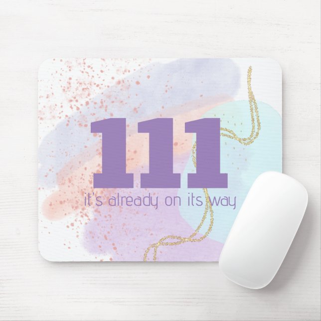 111 Align & Manifest Angel Numbers High Vibes Mouse Pad (With Mouse)