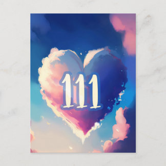 111 Angel Number: A Tapestry of Cosmic Serenity Postcard