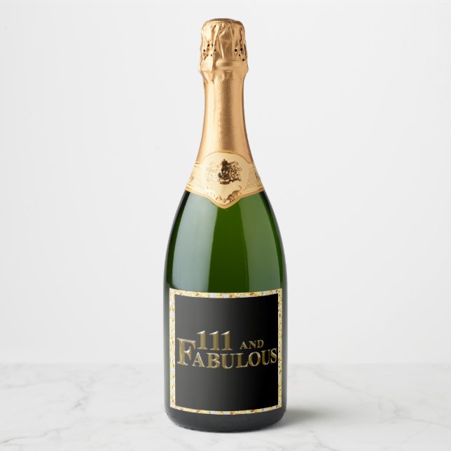 111 Birthday  Sparkling Wine Label (Front)